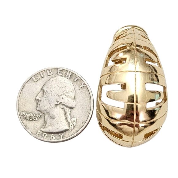 Givenchy Gold Tone Clip On Earrings J Style Half Loop, Signed - Picture 11 of 14